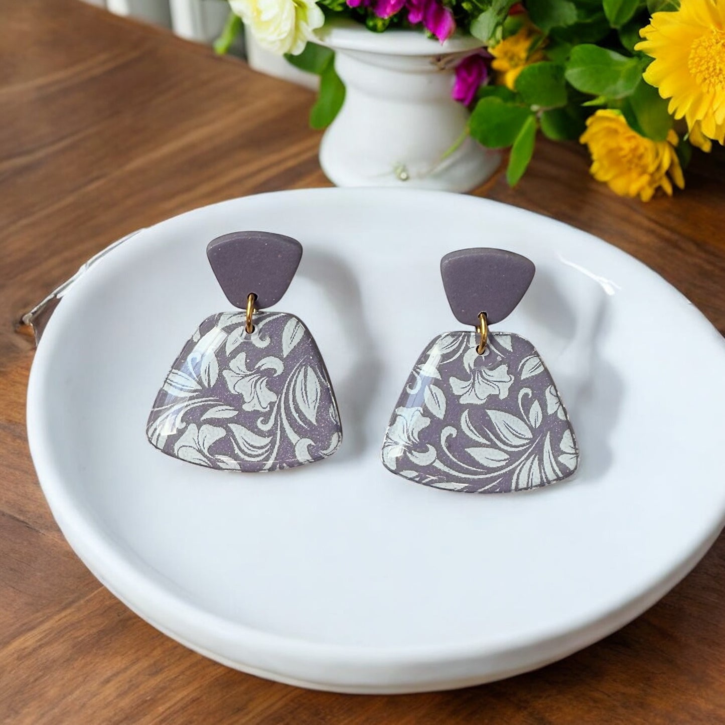 Lavender Floral Dangles