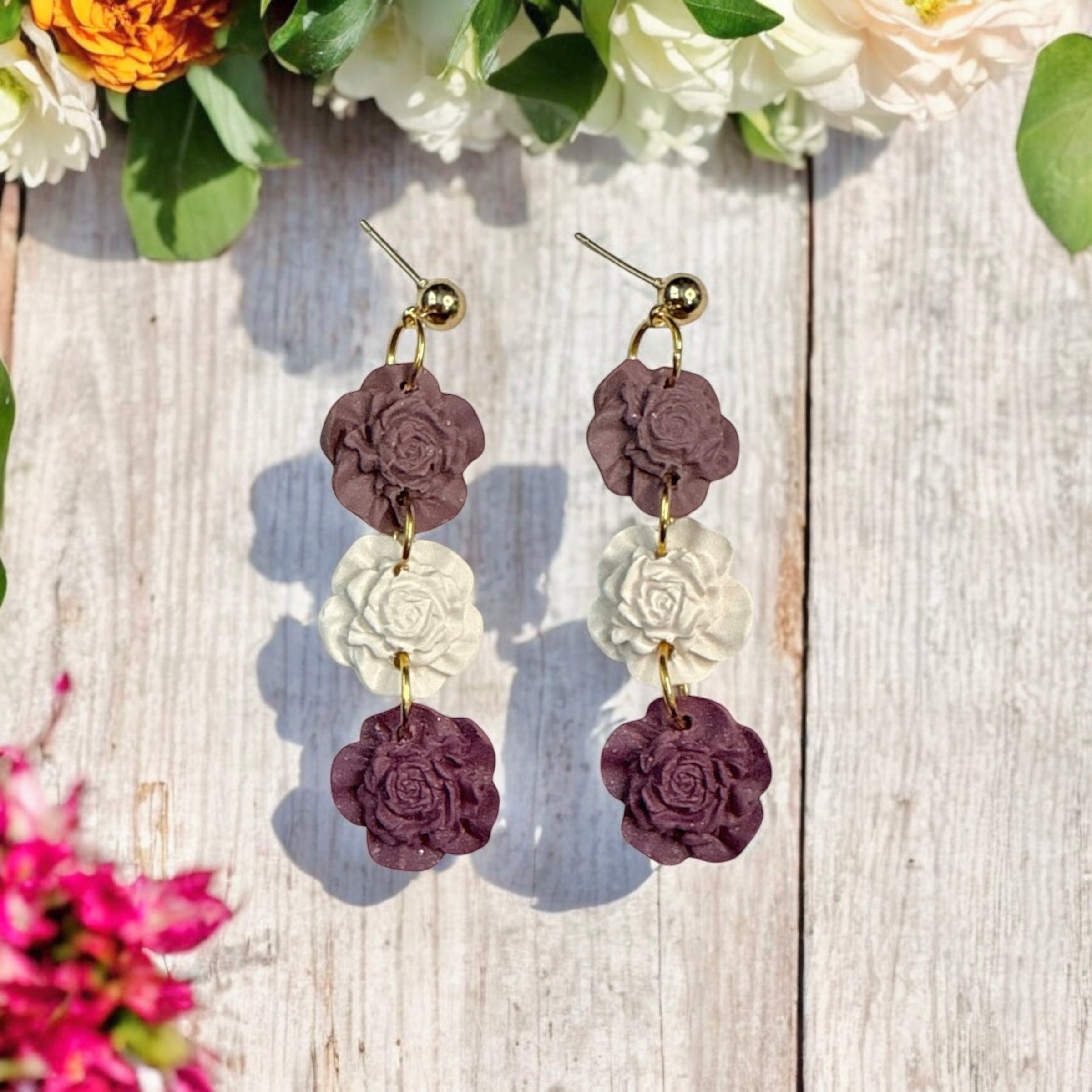 Amethyst Bloom Floral Dangles
