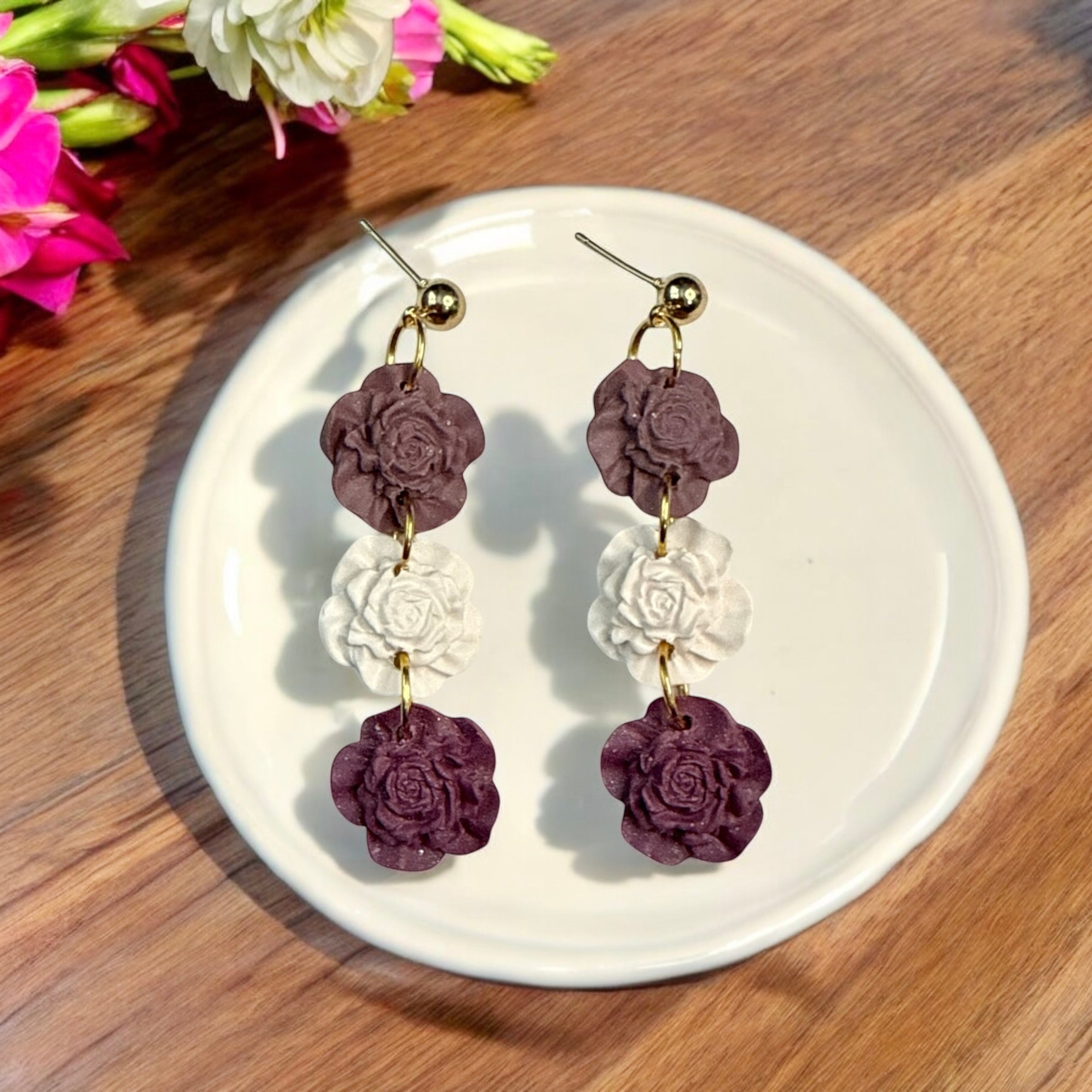 Amethyst Bloom Floral Dangles