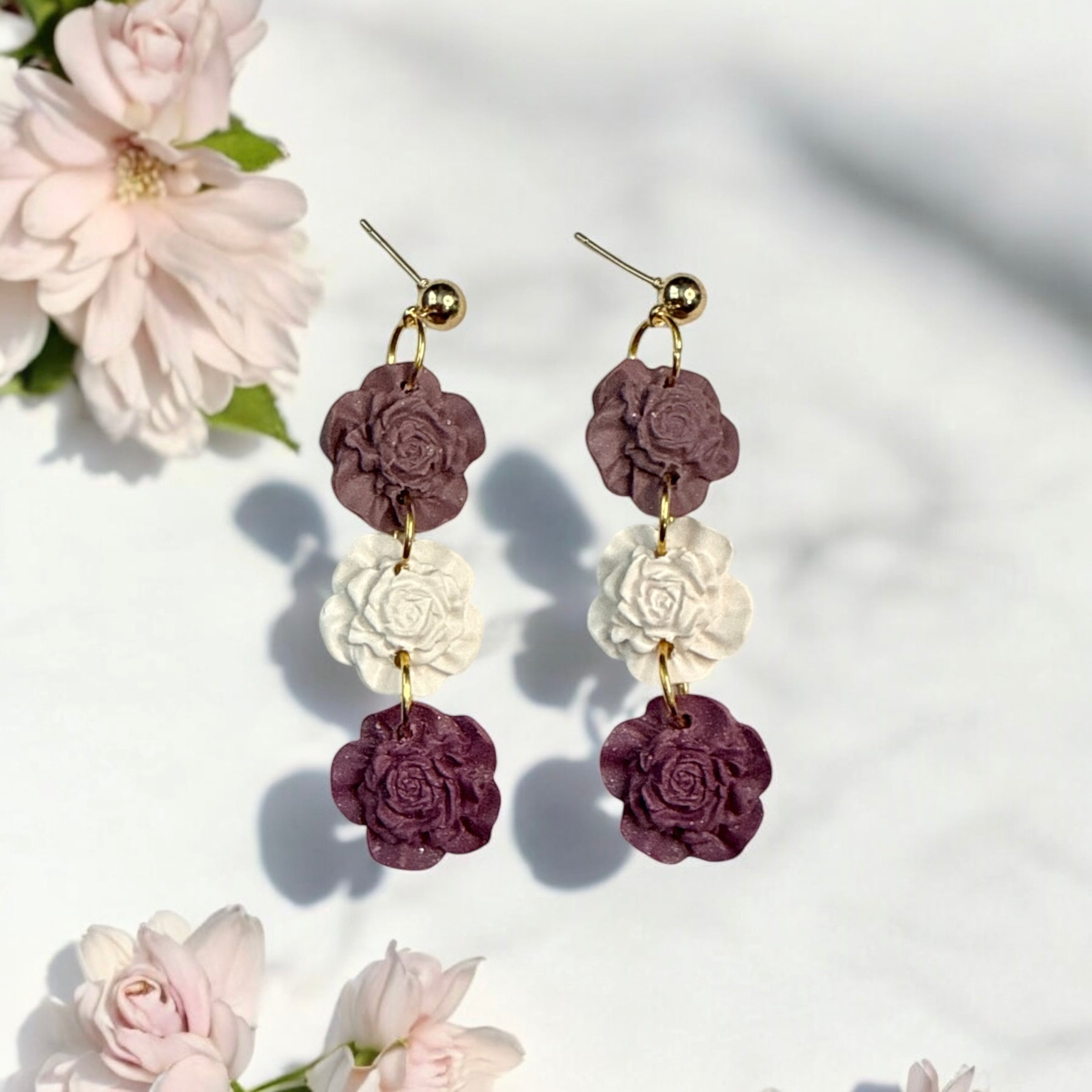 Amethyst Bloom Floral Dangles