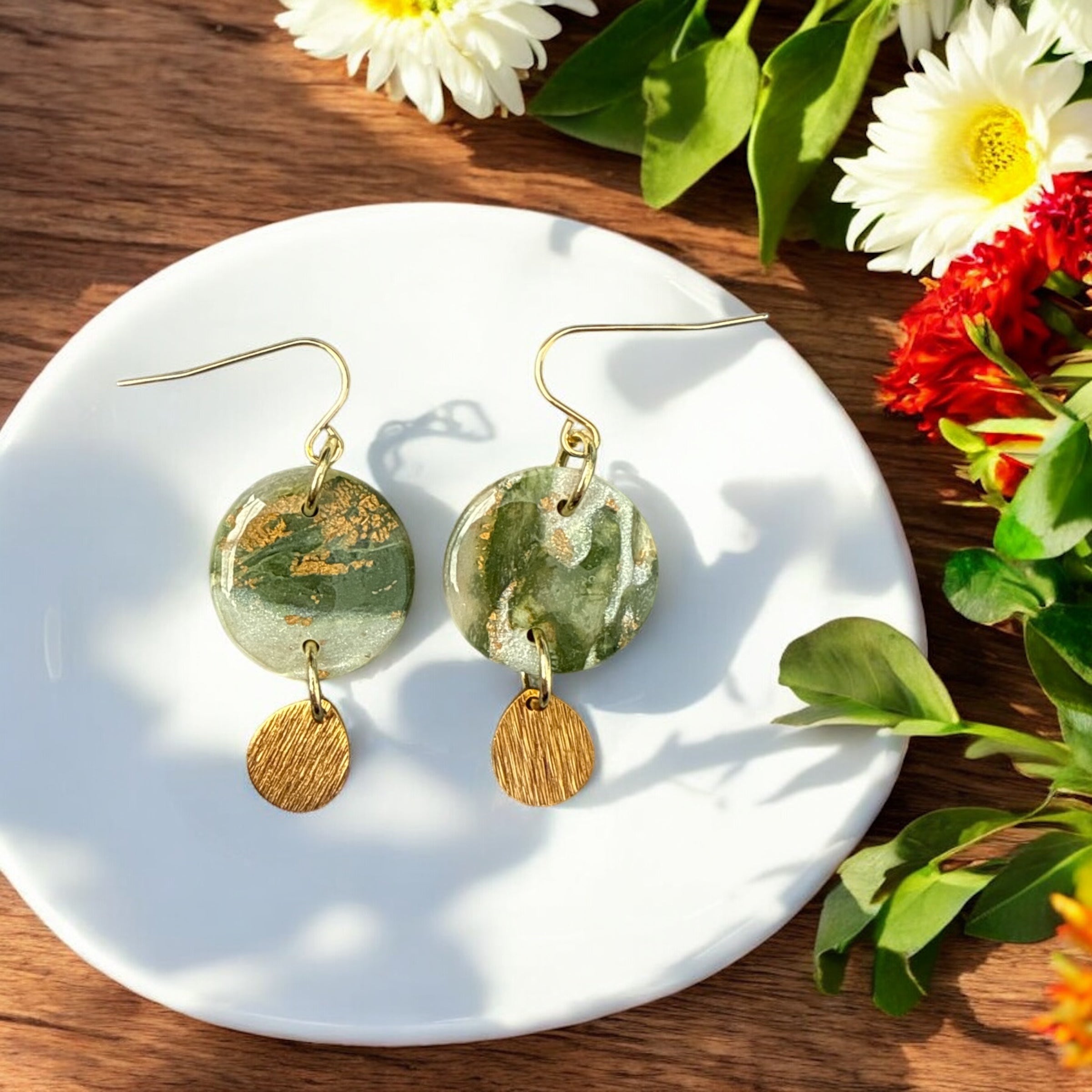 Small Green Marble Dangle