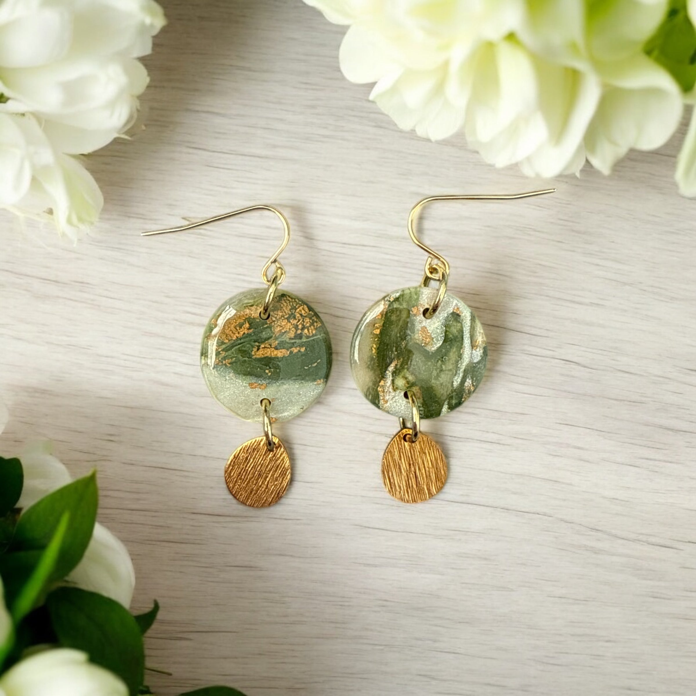 Small Green Marble Dangle