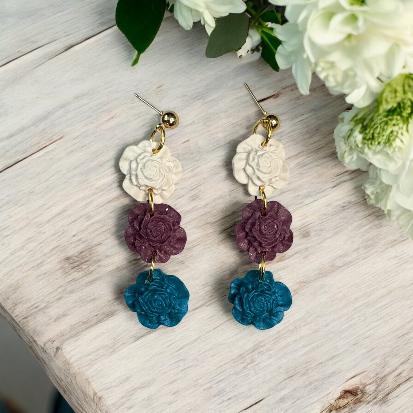 Mermaid Whisper Floral Dangles