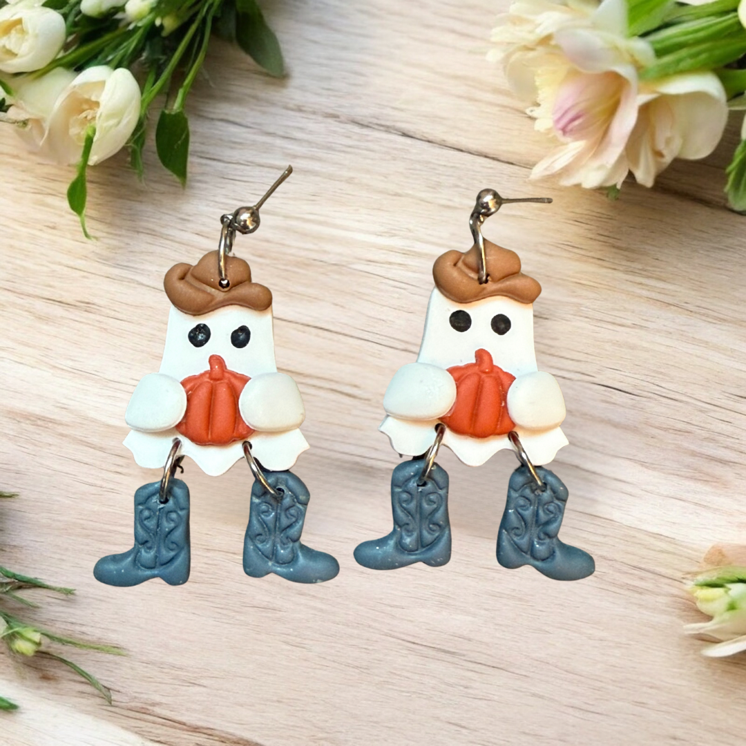 Howdy Fall Ghost Dangles