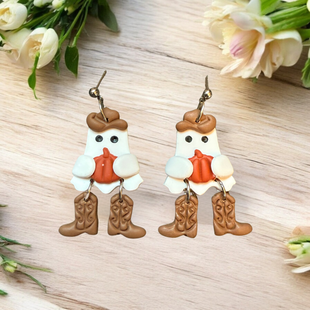Howdy Fall Ghost Dangles