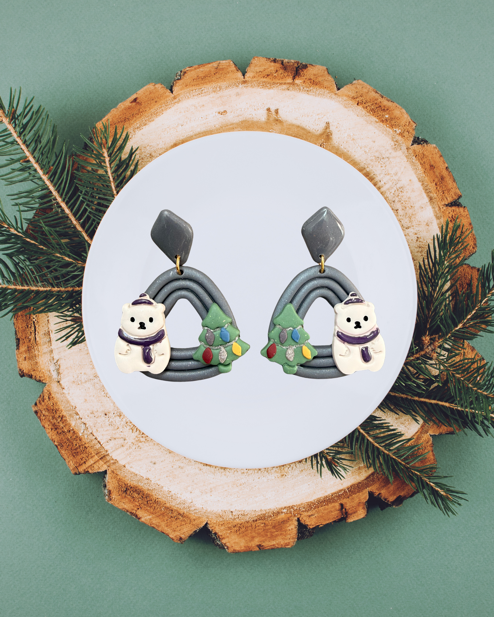 Festive Polar Bear Dangles