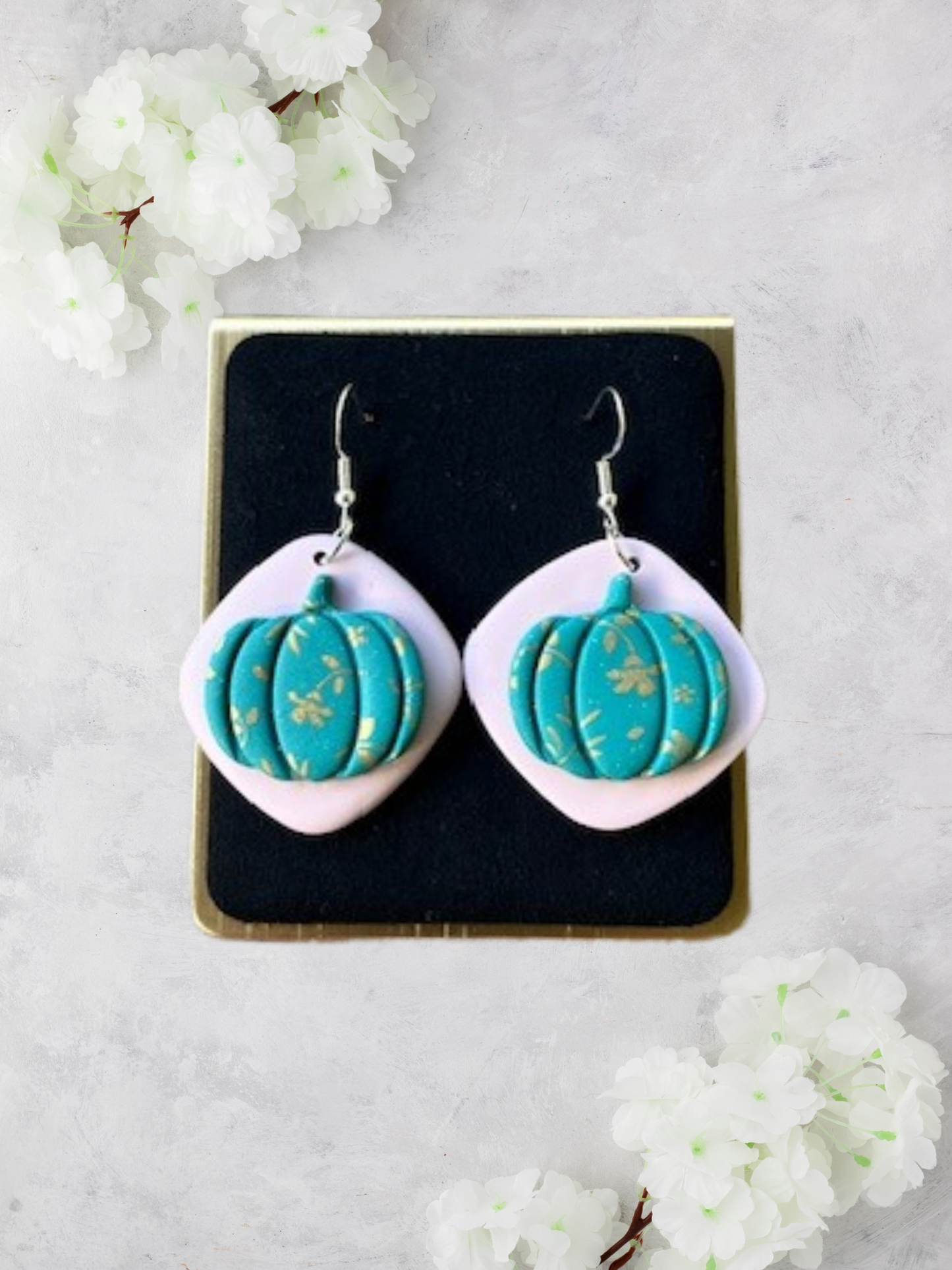 Green Floral Pumpkin Dangle