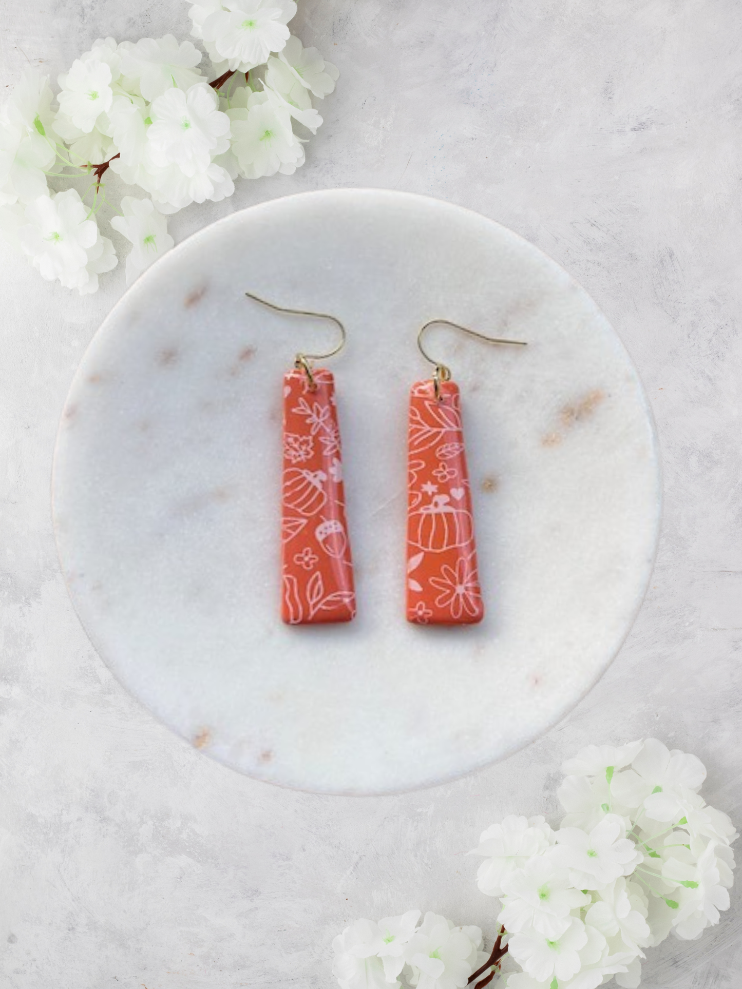 Fall Floral Orangle Dangles