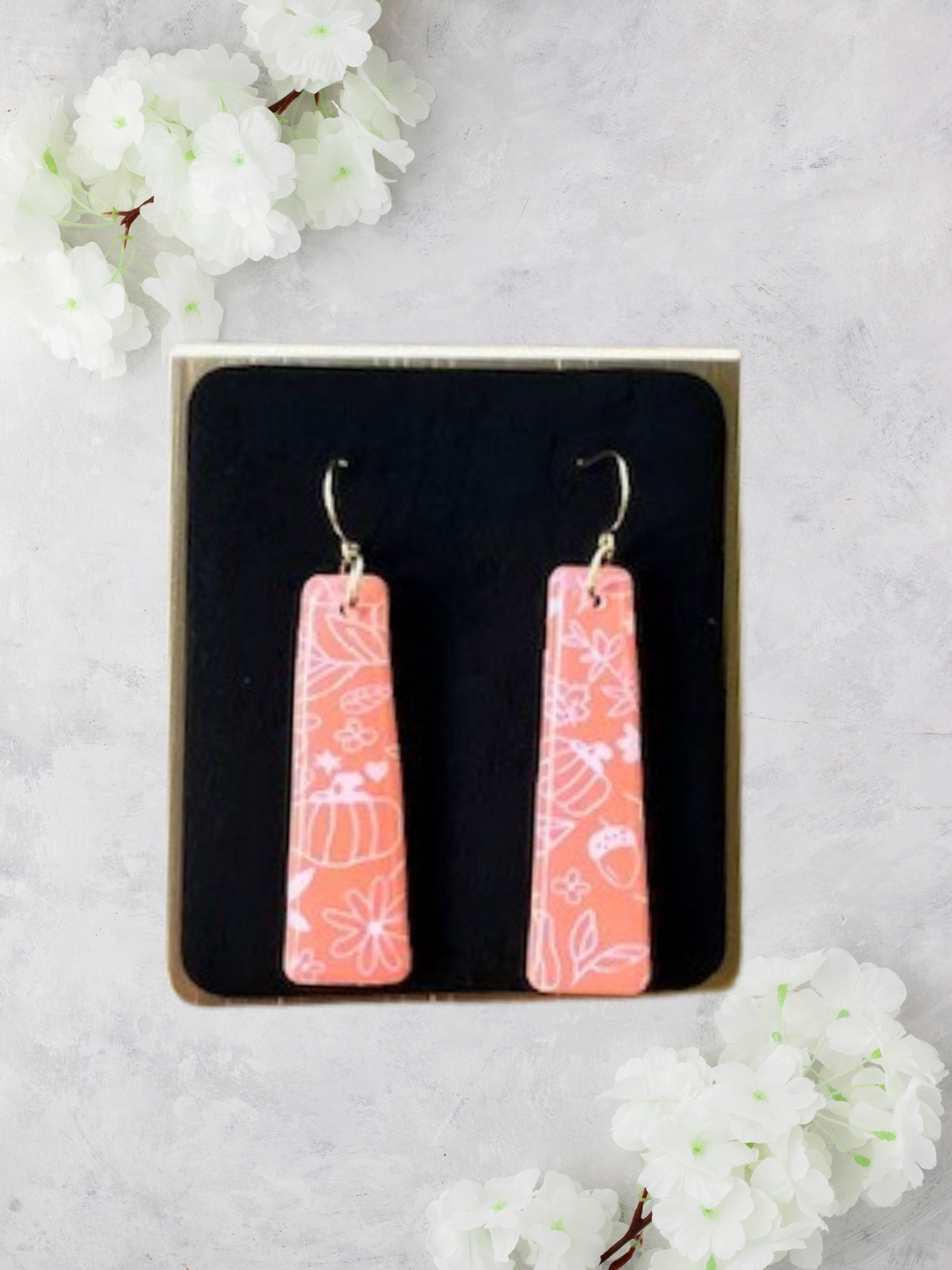 Fall Floral Orangle Dangles