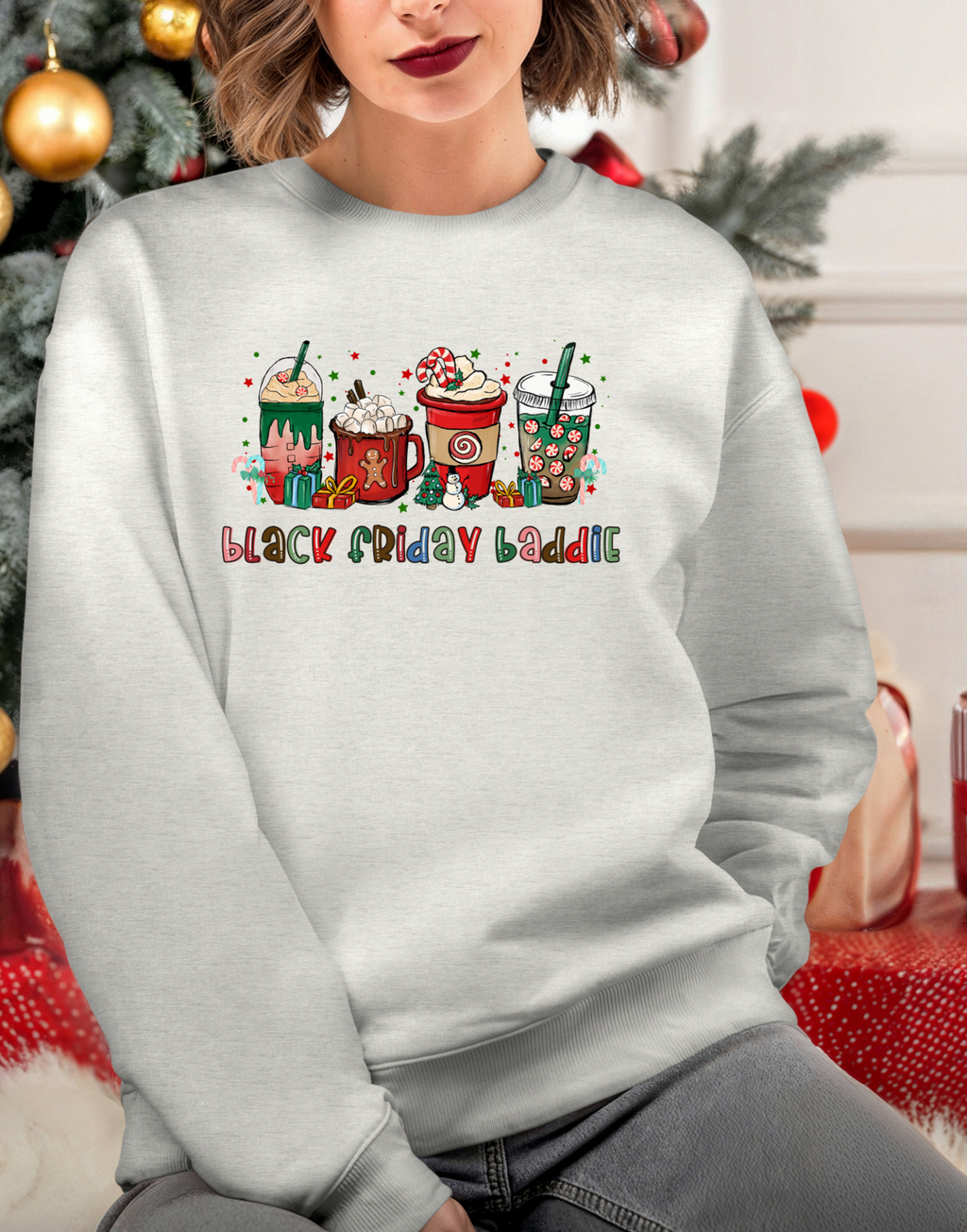 Black Friday Baddie Christmas Shopping Crewneck