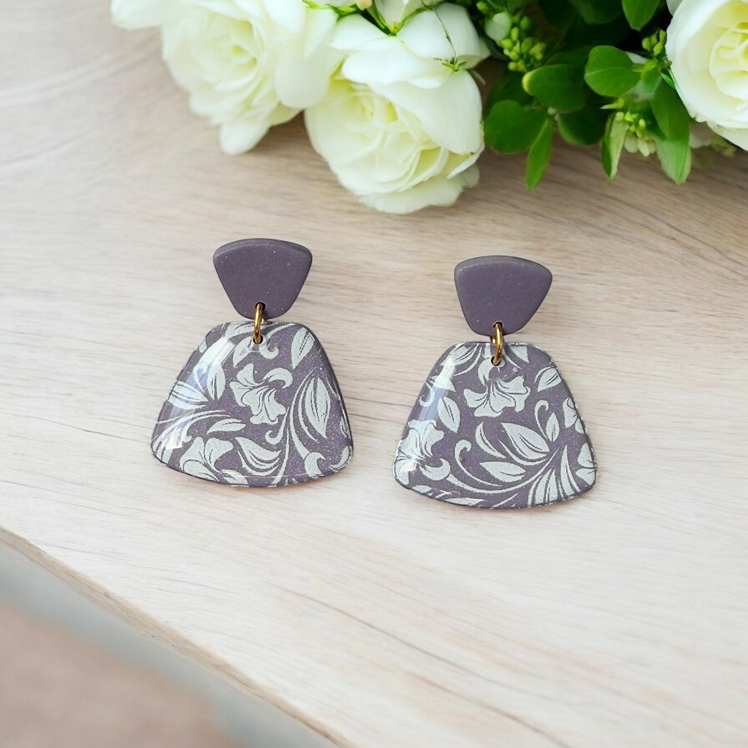 Lavender Floral Dangles