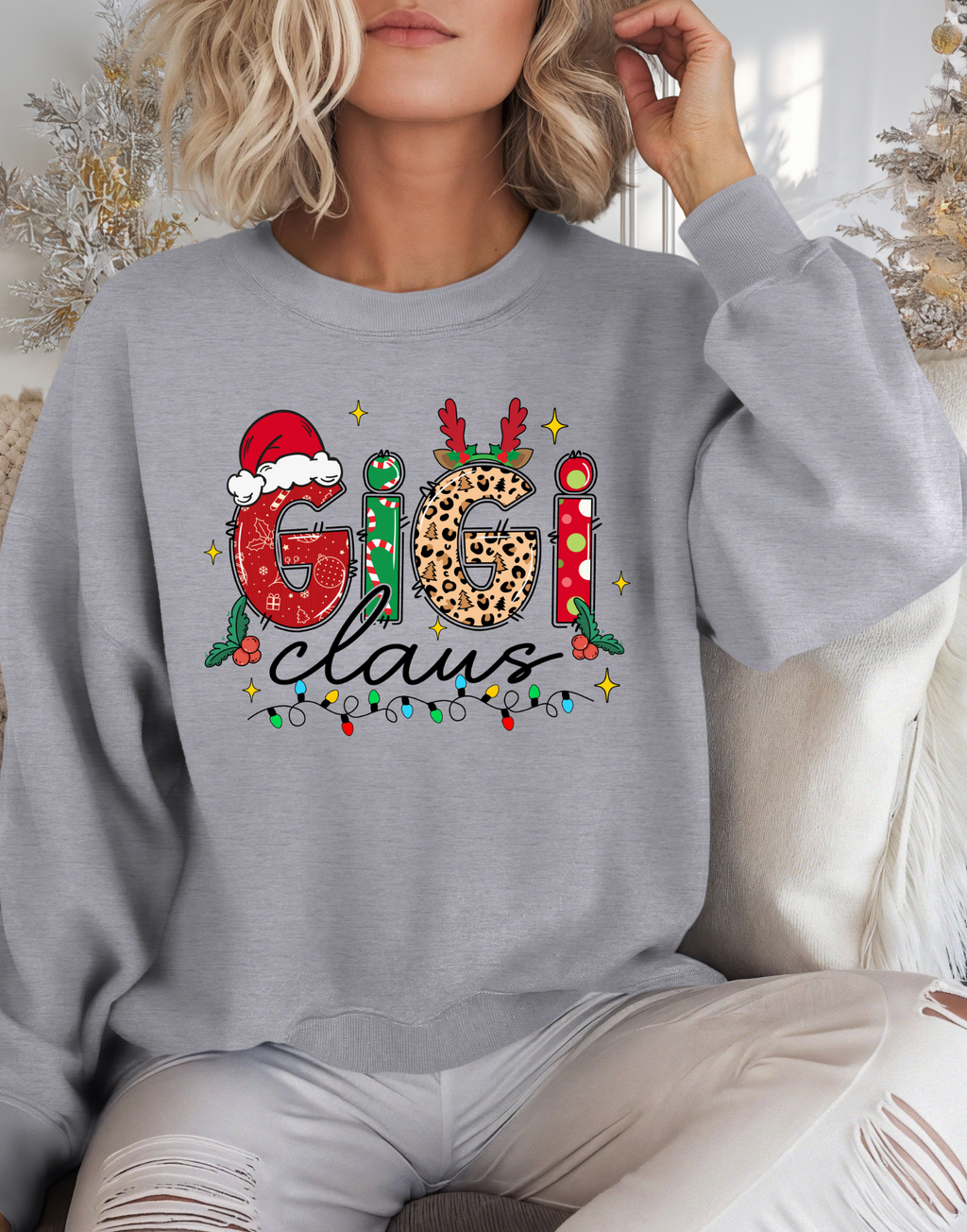 Gigi Claus Christmas Crewneck Sweatshirt
