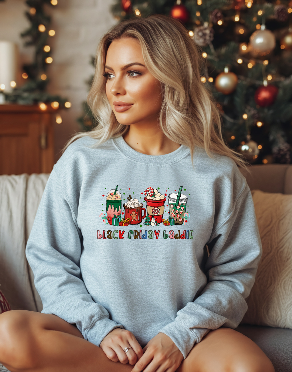 Black Friday Baddie Christmas Shopping Crewneck