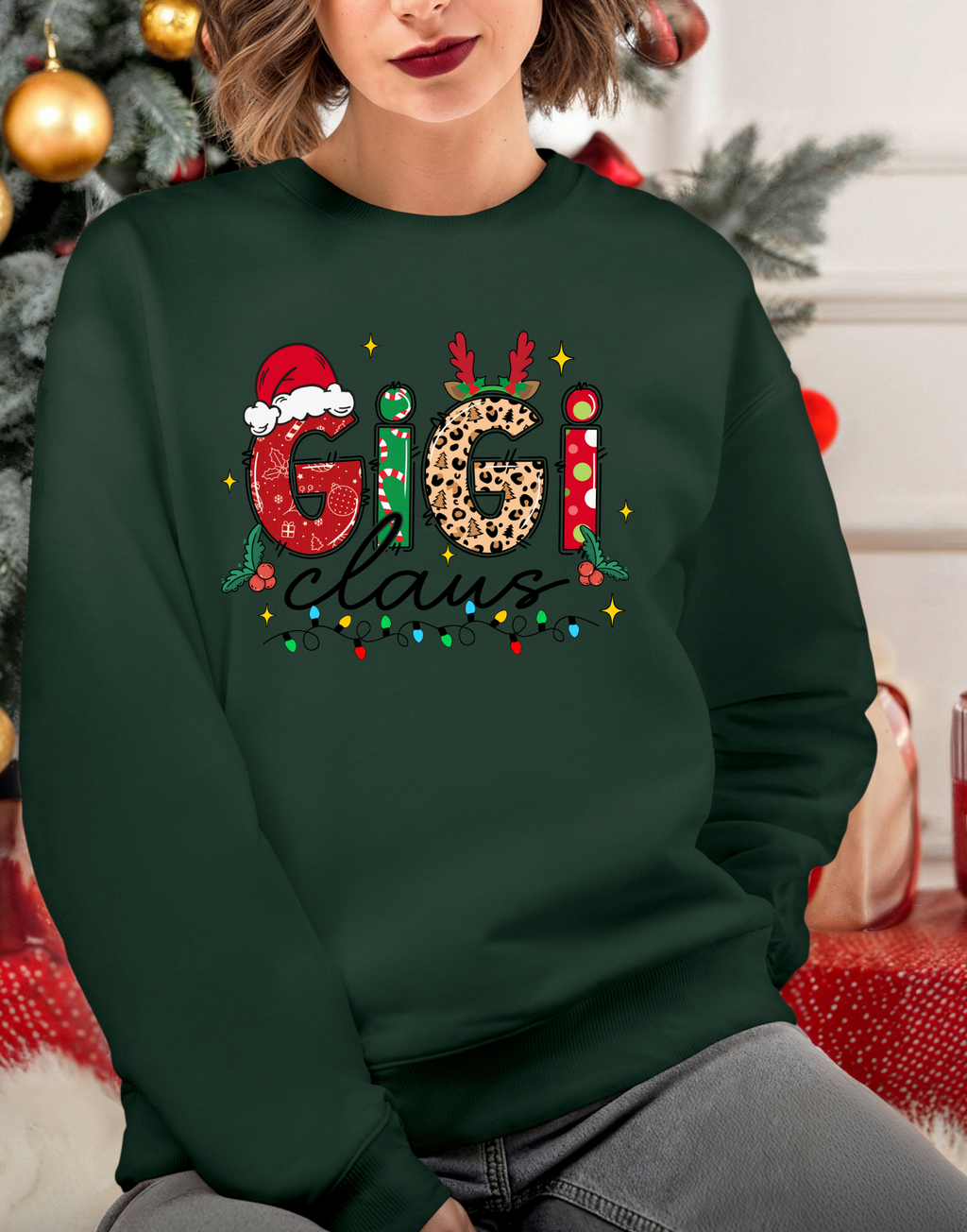 Gigi Claus Christmas Crewneck Sweatshirt