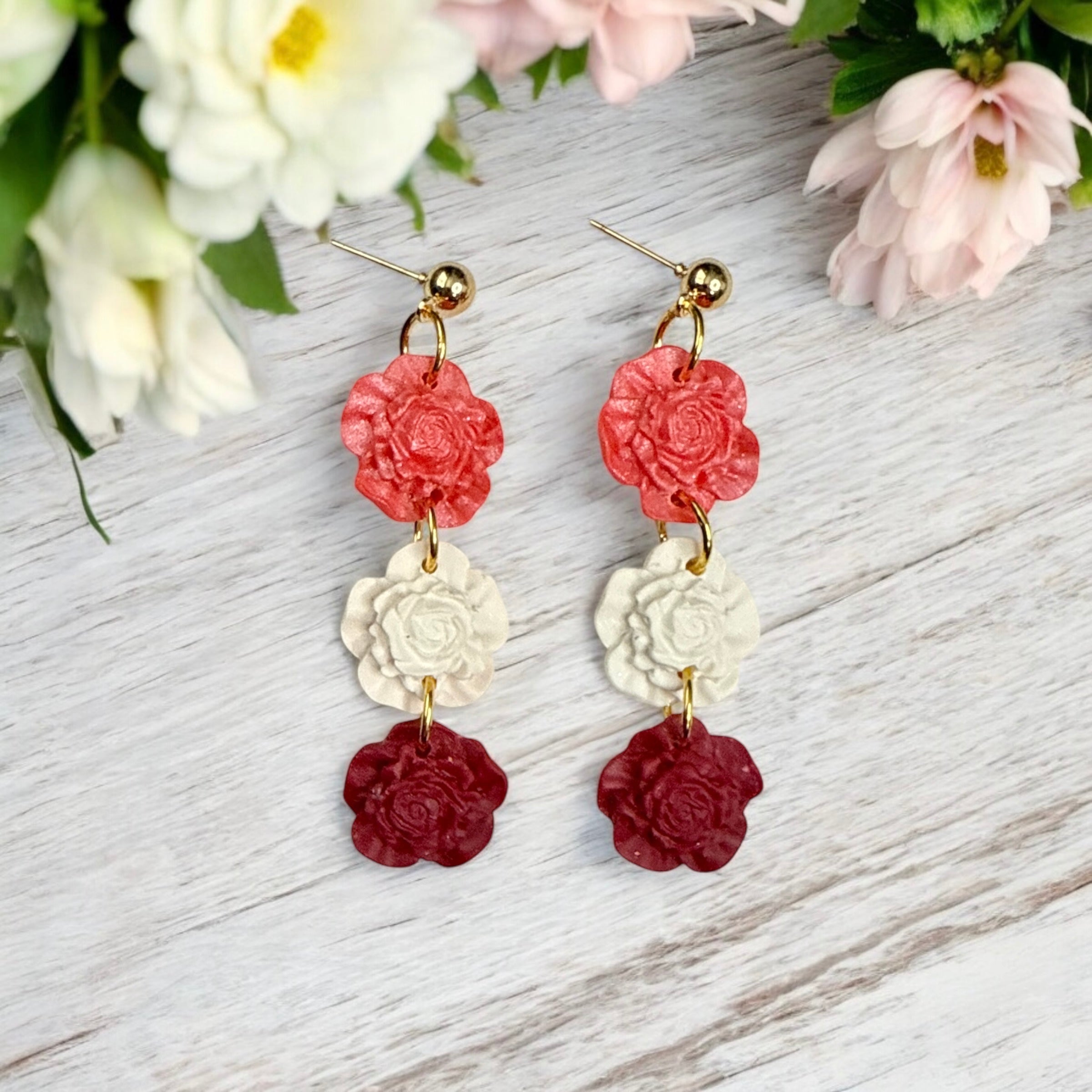 Sunset Sorbet Floral Dangles