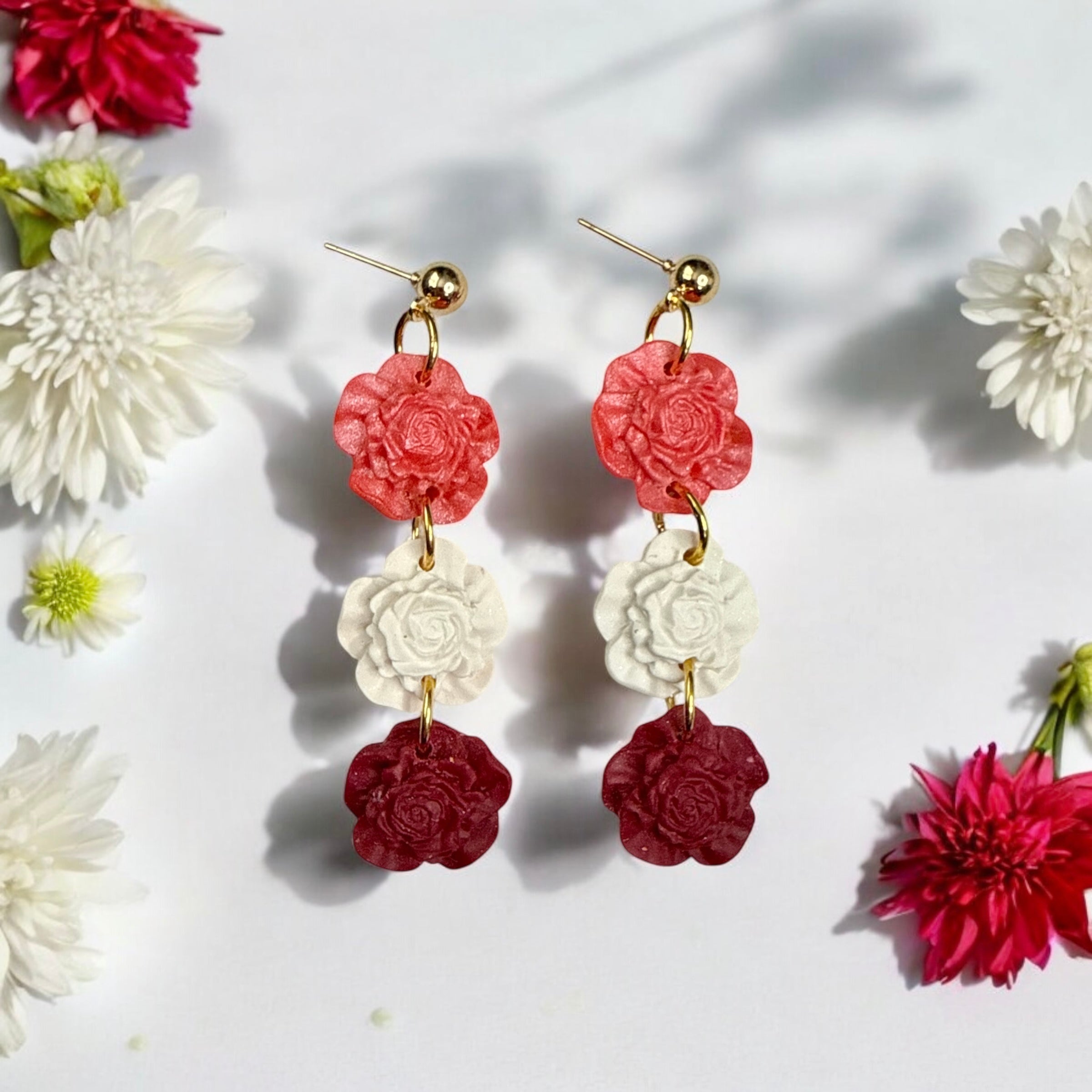 Sunset Sorbet Floral Dangles