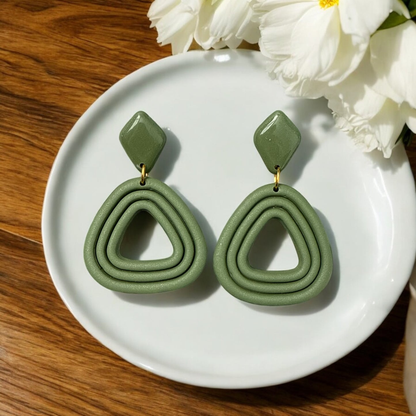 Simple Olive Green Dangles