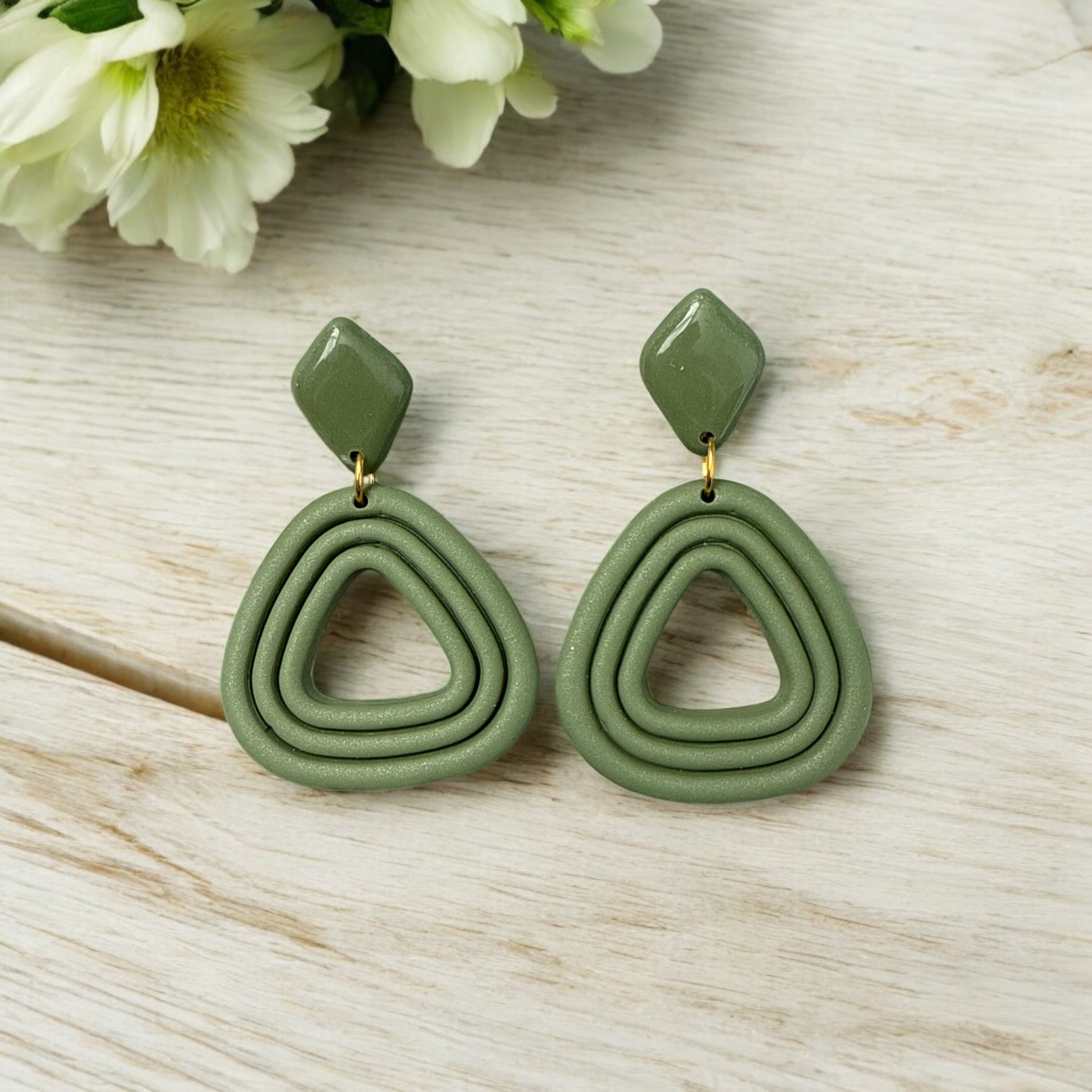 Simple Olive Green Dangles