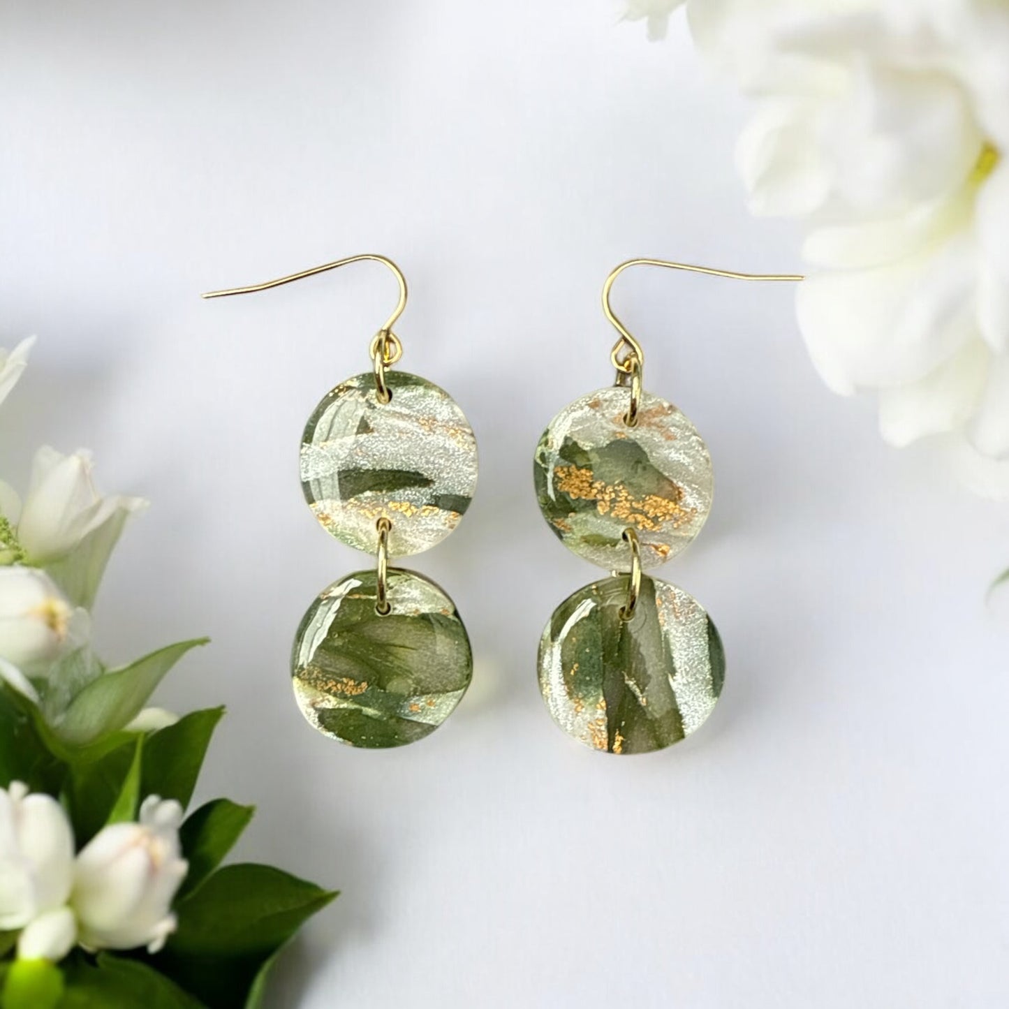 Green Marble Dangles