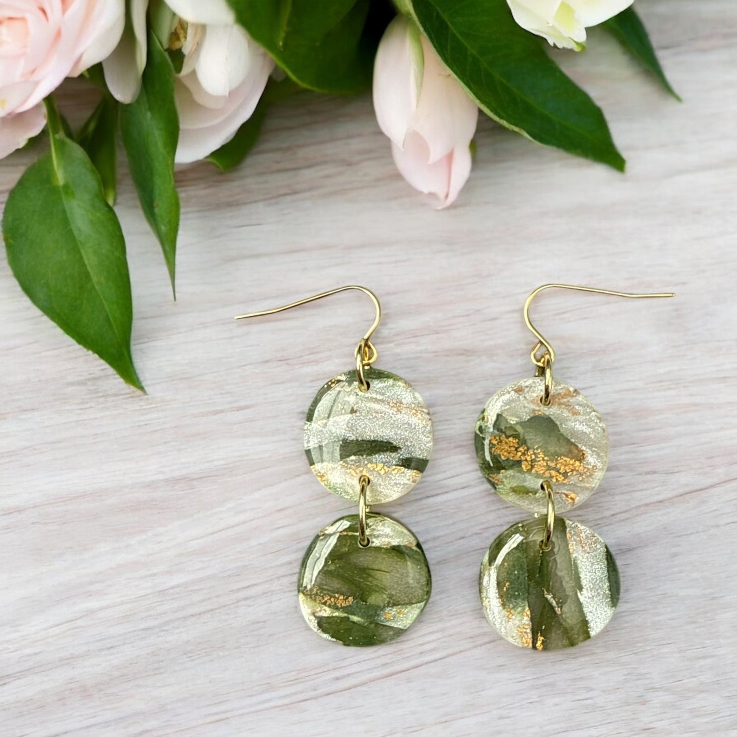 Green Marble Dangles