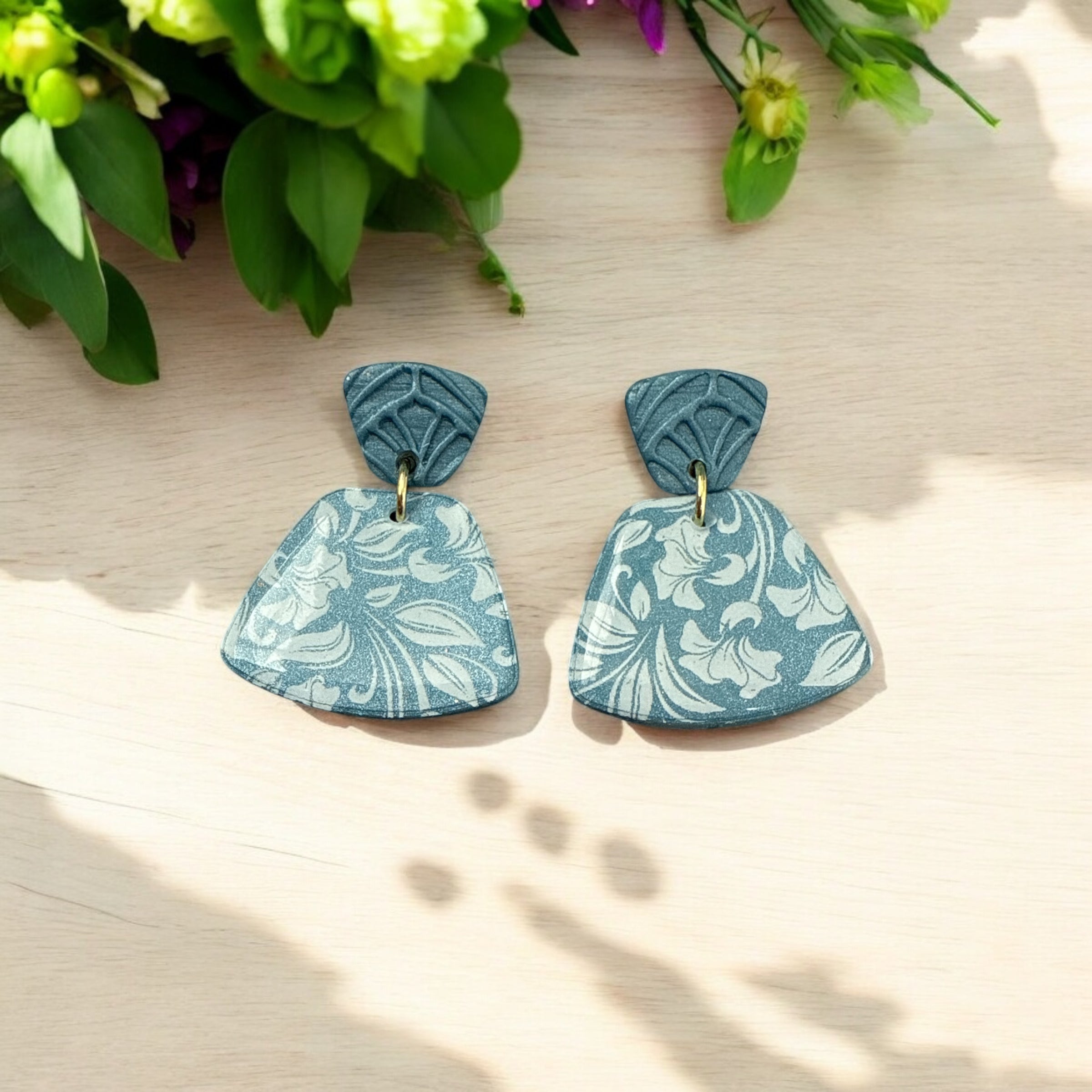 Blue Floral Dangle