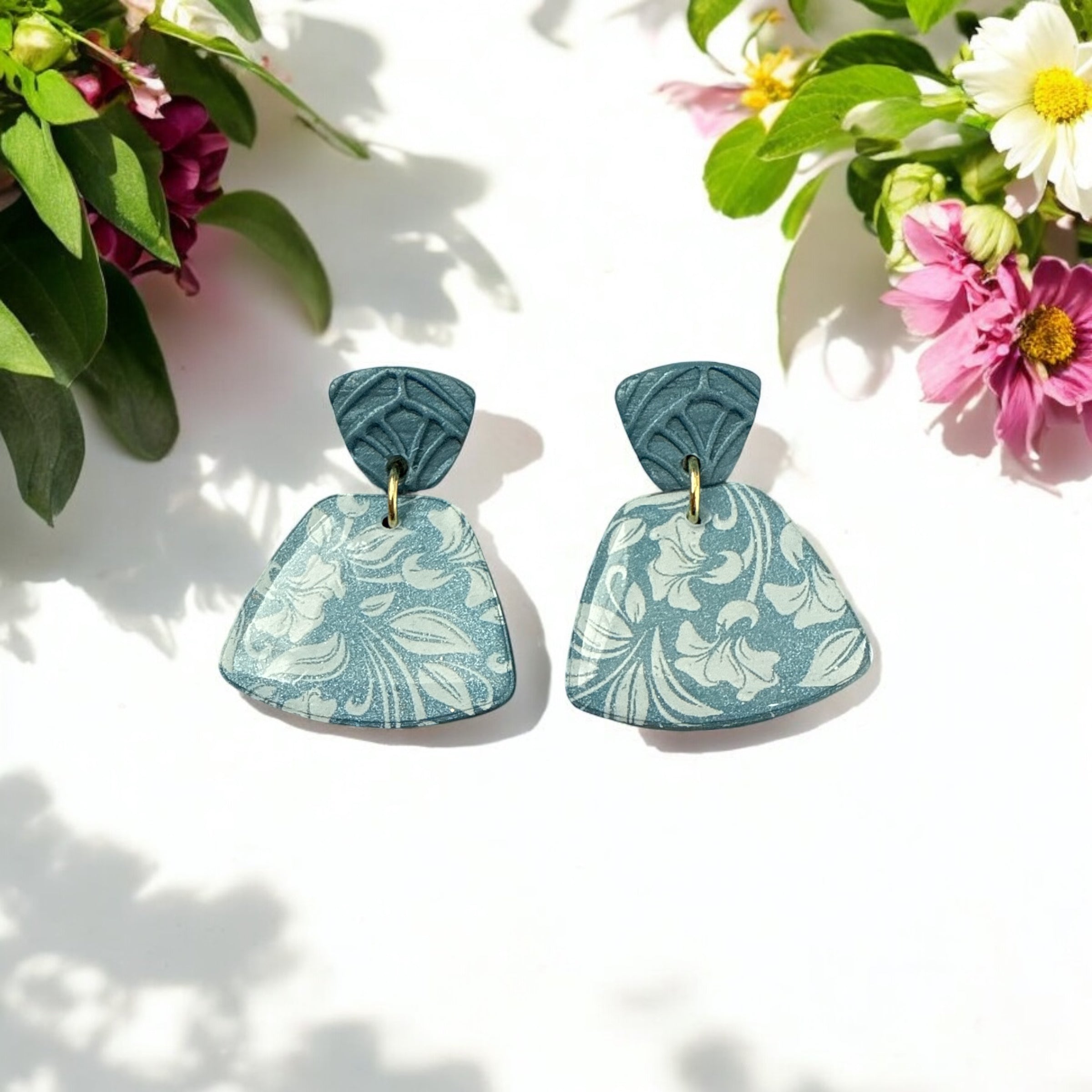 Blue Floral Dangle
