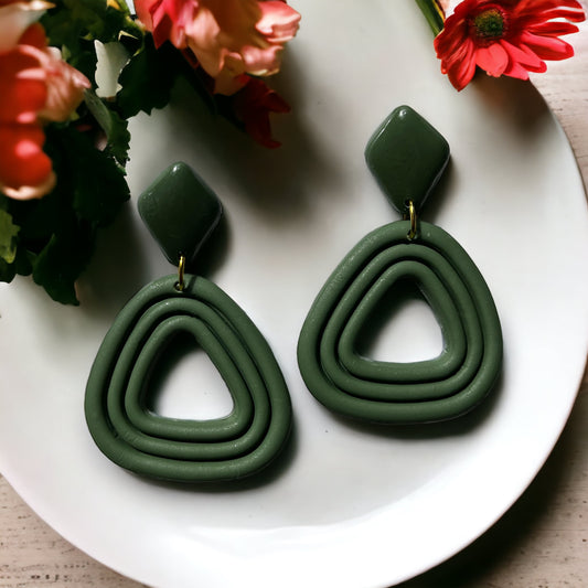 Simple Olive Green Dangles