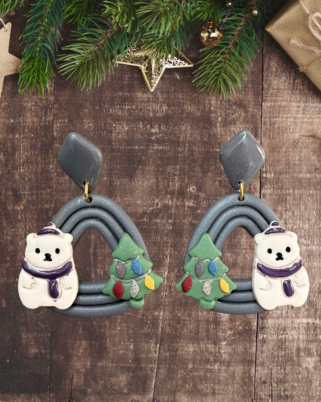 Festive Polar Bear Dangles