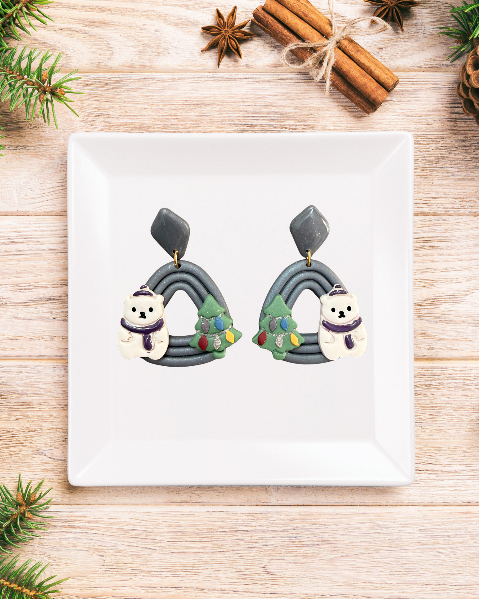 Festive Polar Bear Dangles