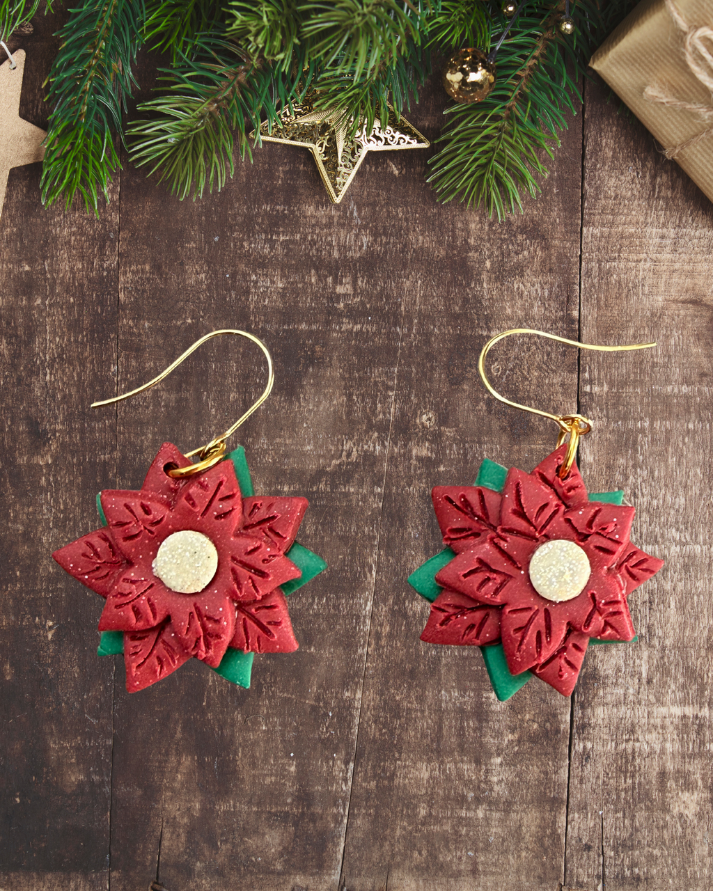 Poinsettia Small Dangles