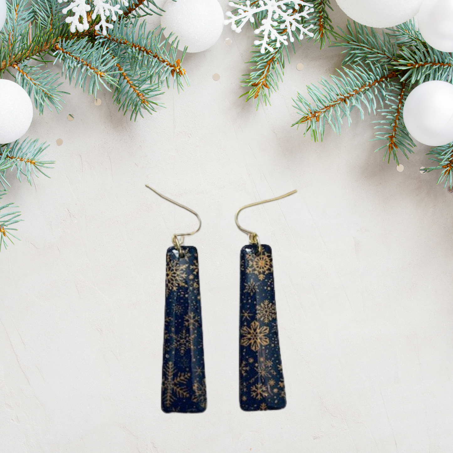 Blue and Gold Snowflake Dangles