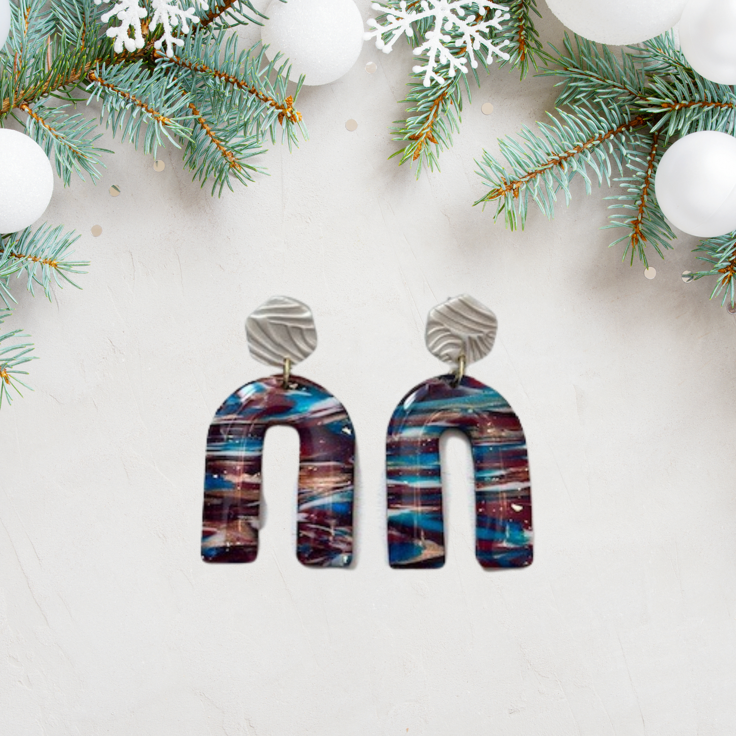 Bold Winter Marble Dangles