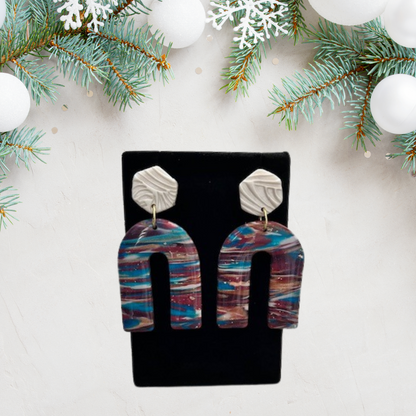 Bold Winter Marble Dangles