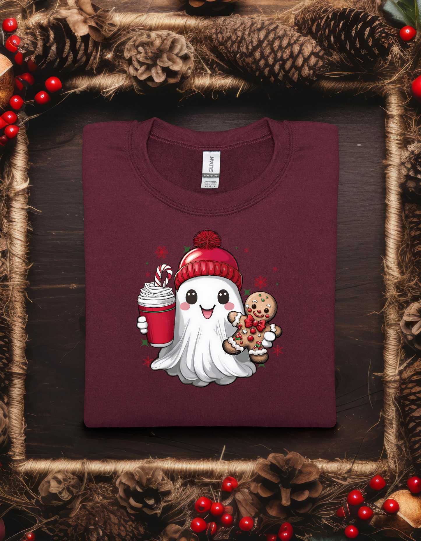 Cute Christmas Ghost Crew Neck