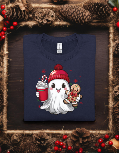 Cute Christmas Ghost Crew Neck