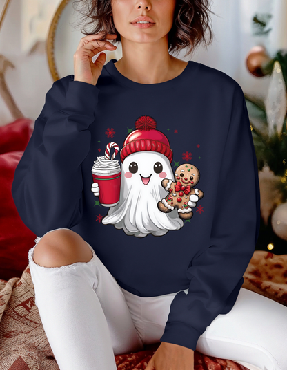 Cute Christmas Ghost Crew Neck