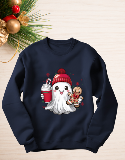 Cute Christmas Ghost Crew Neck