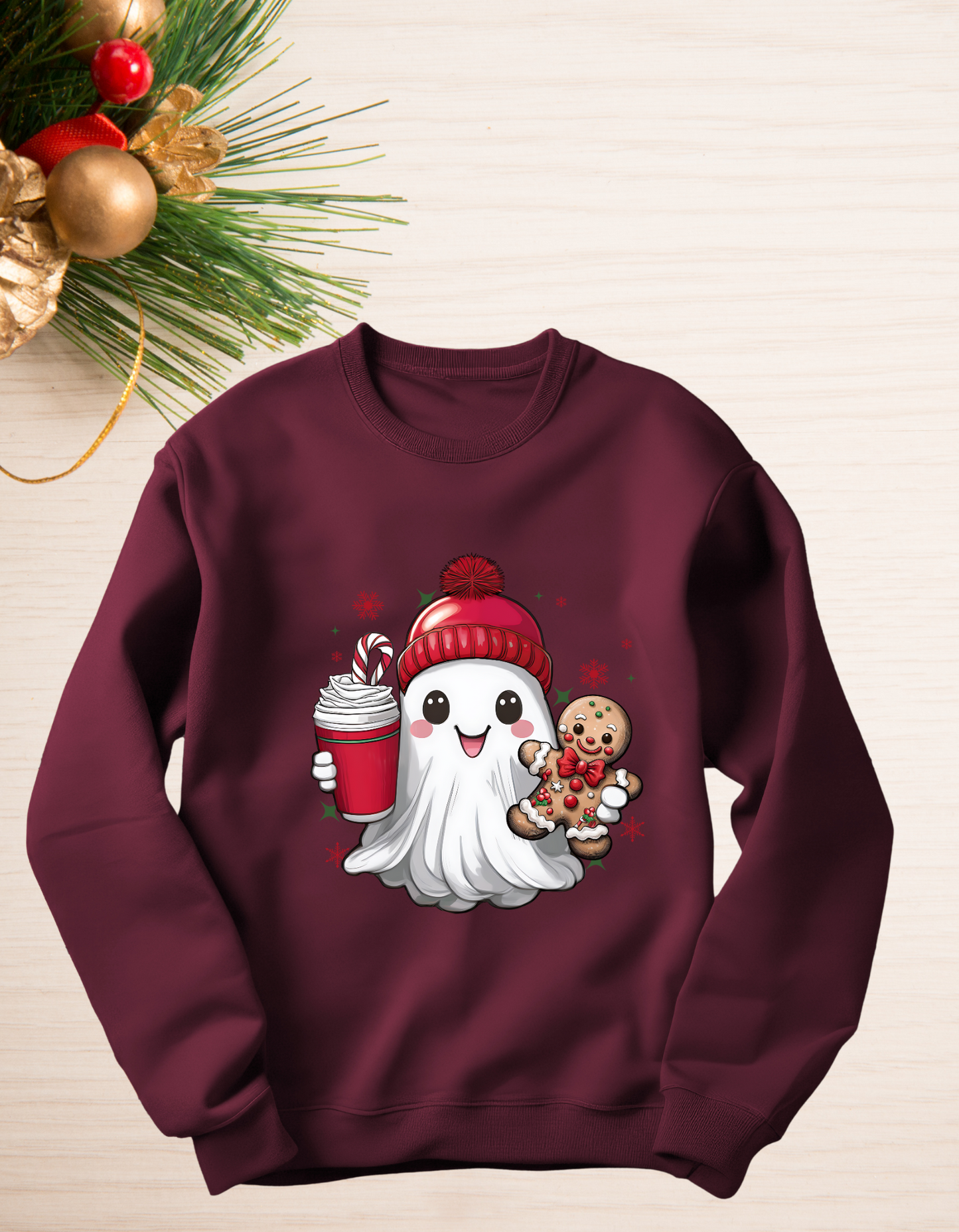 Cute Christmas Ghost Crew Neck