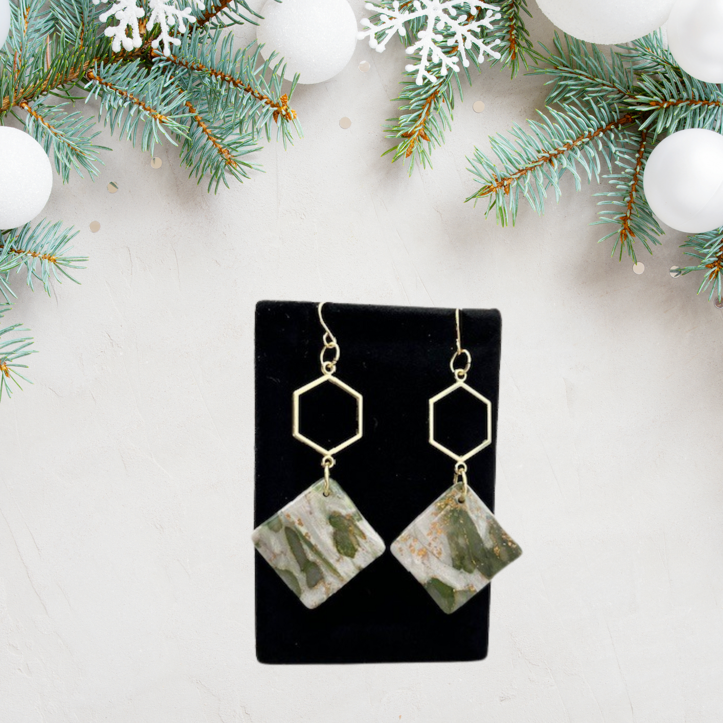 Green Marble Dangles