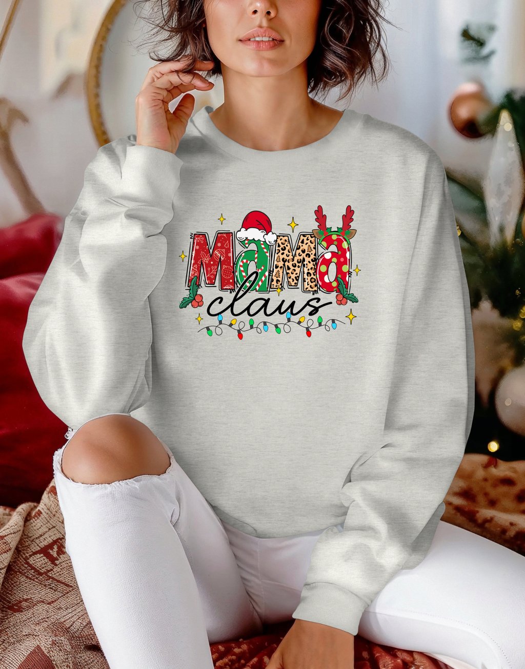 cozy holiday sweatshirt for moms • Christmas outfit idea for moms • festive small shop apparel