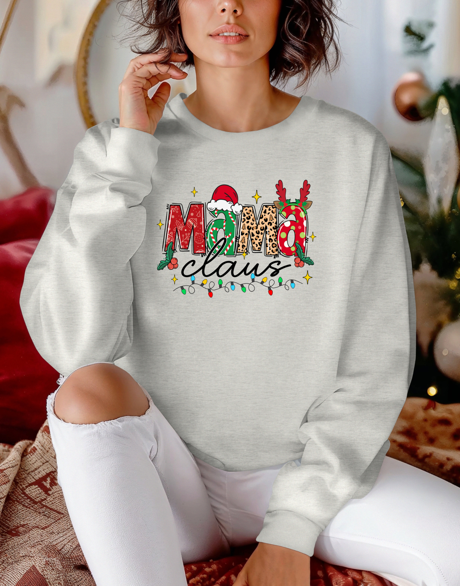 cozy holiday sweatshirt for moms • Christmas outfit idea for moms • festive small shop apparel