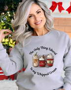 Cute and cozy conservative Christmas sweatshirt for women — “The Only Thing Liberal Is My Whipped Cream” holiday sweater. Perfect for patriotic moms and festive women who love Jesus, coffee, Christmas, and keeping it cozy while standing for their values. Unique funny conservative Christmas shirt, rural mom Christmas outfit idea, comfy graphic holiday sweatshirt for everyday wear.